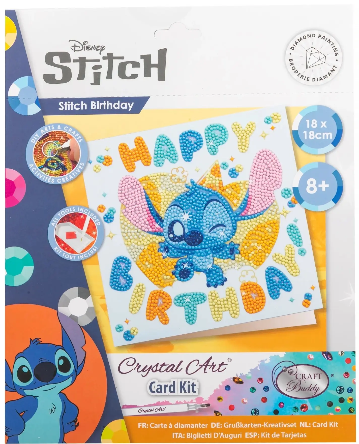 Cover: 5056588617876 | Craft Buddy CCK-32DNY813 - Crystal Art Card Kit, Disney, Stitch...