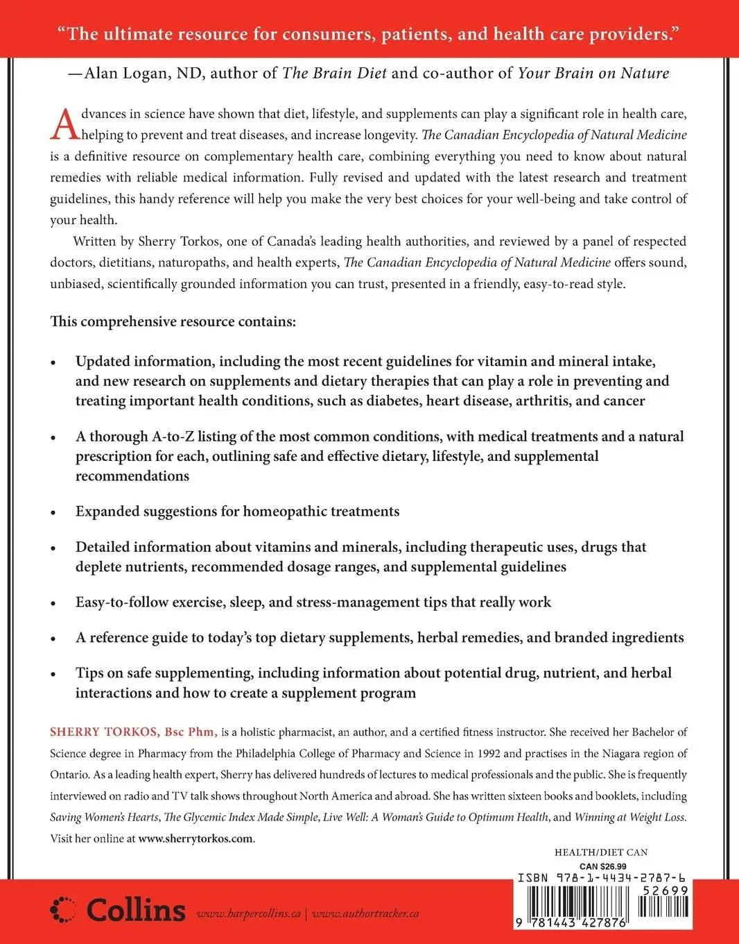 Rückseite: 9781443427876 | Canadian Encyclopedia Of Natural Medicine 2nd Edition, The | Torkos