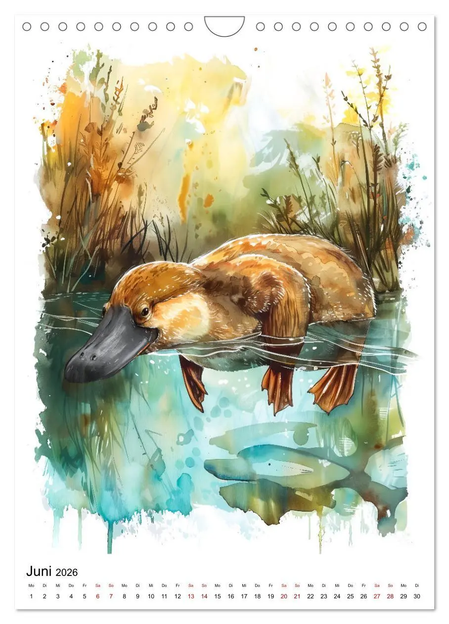 Bild: 9783516277876 | Australiens Tiere - Illustriert in Wasserfarben (Wandkalender 2026...