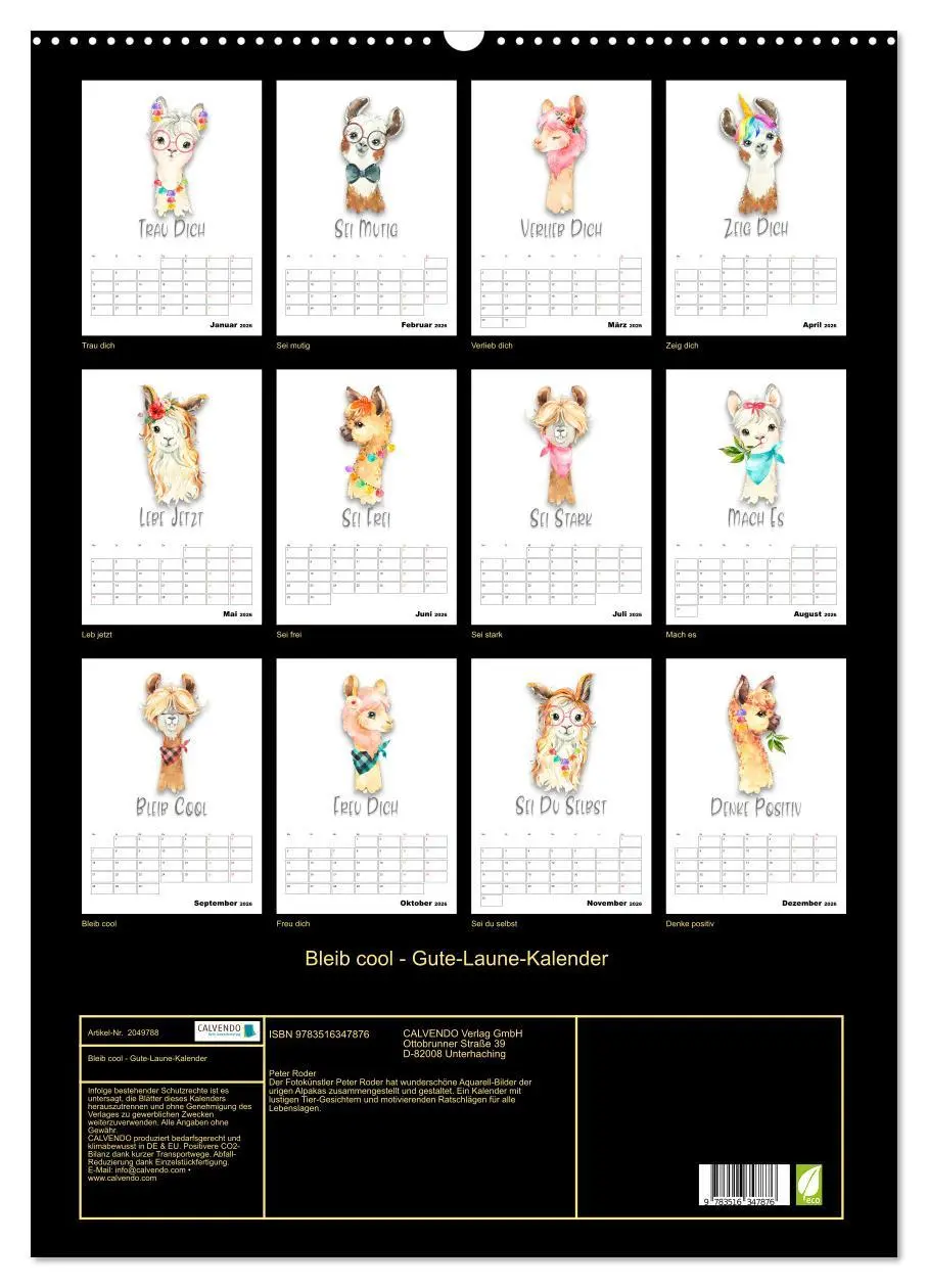 Bild: 9783516347876 | Bleib cool - Gute-Laune-Kalender (Wandkalender 2026 DIN A2 hoch),...
