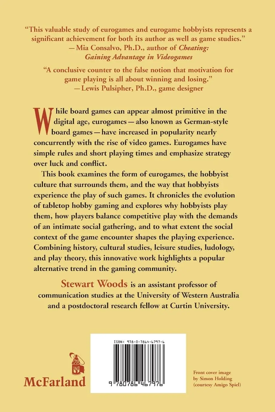 Rückseite: 9780786467976 | Eurogames | Stewart Woods | Taschenbuch | Paperback | Englisch | 2012
