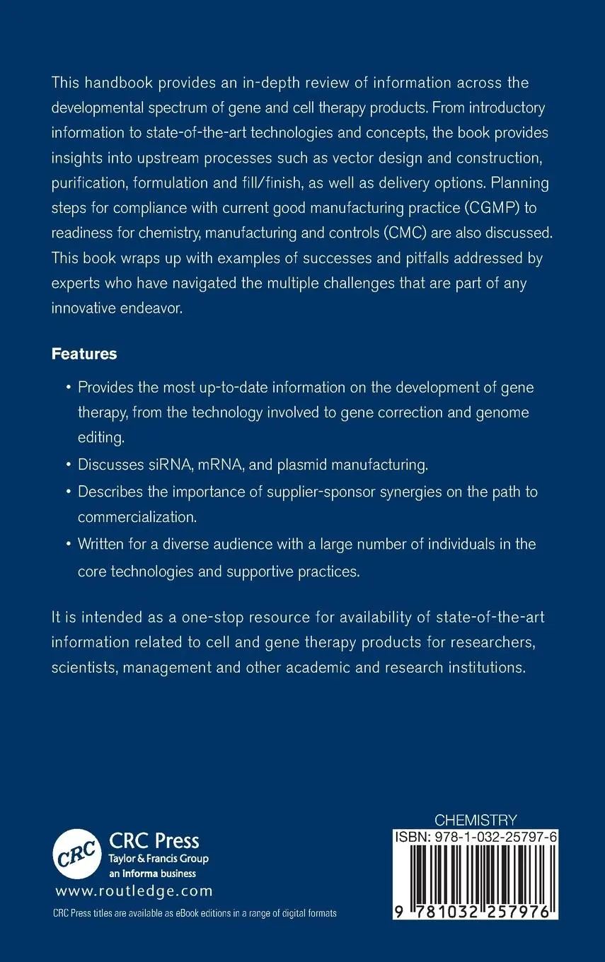 Rückseite: 9781032257976 | Handbook of Cell and Gene Therapy | Hazel Aranha (u. a.) | Buch | 2023