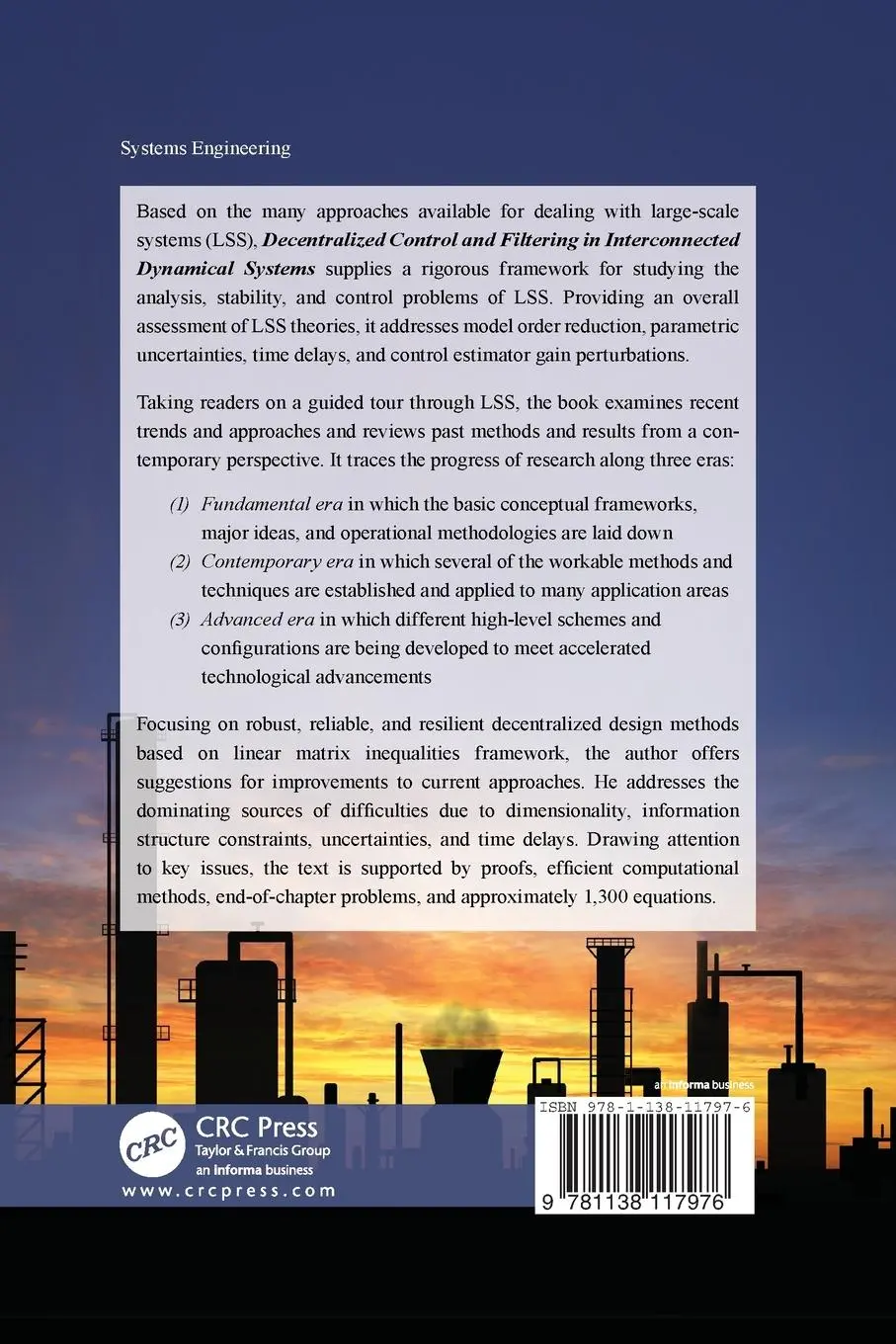 Rückseite: 9781138117976 | Decentralized Control and Filtering in Interconnected Dynamical...