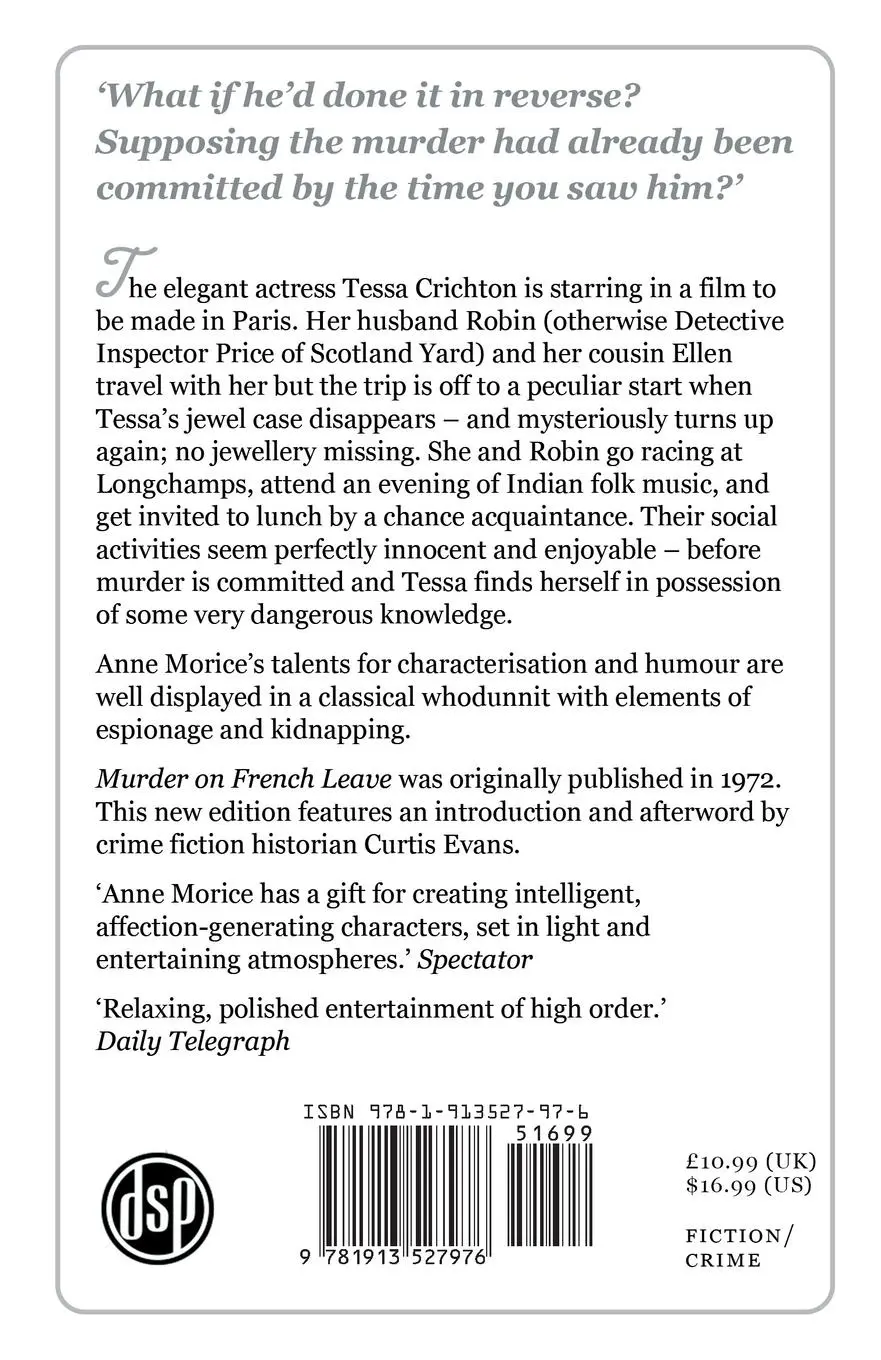 Rückseite: 9781913527976 | Murder on French Leave | A Tessa Crichton Mystery | Anne Morice | Buch