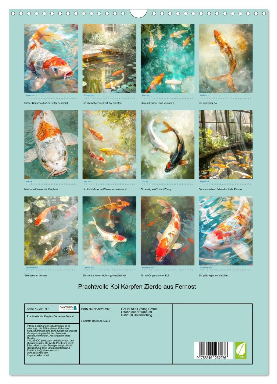 Bild: 9783516267976 | Prachtvolle Koi Karpfen Zierde aus Fernost (Wandkalender 2026 DIN...