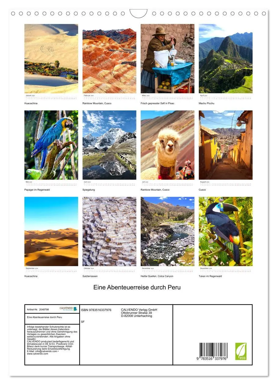 Bild: 9783516337976 | Eine Abenteuerreise durch Peru (Wandkalender 2026 DIN A3 hoch),...