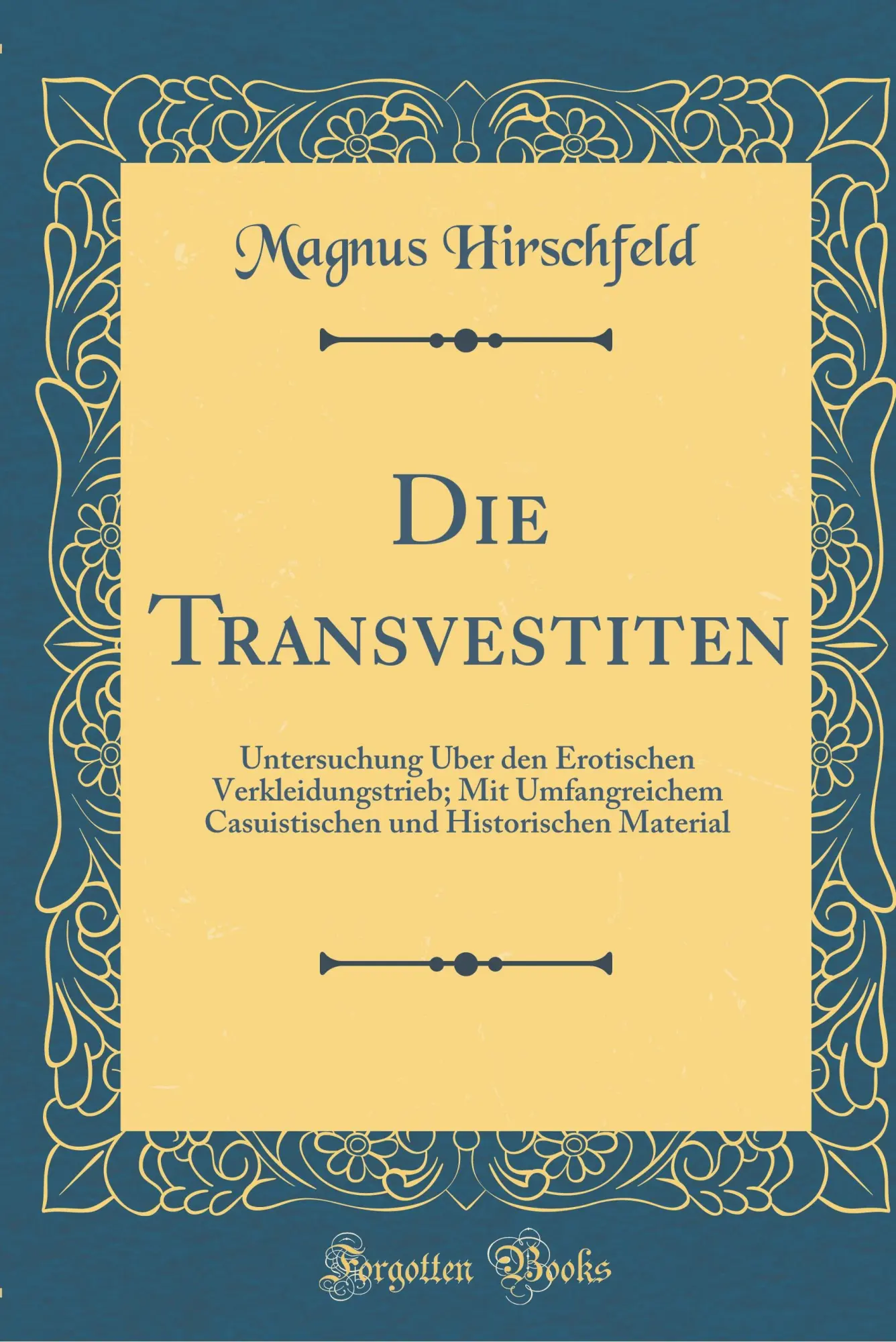 Cover: 9780366808076 | Hirschfeld, M: Transvestiten | Magnus Hirschfeld | Buch | Gebunden