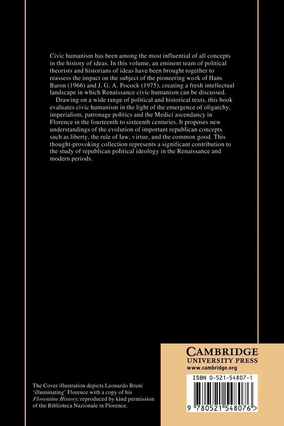Rückseite: 9780521548076 | Renaissance Civic Humanism | Reappraisals and Reflections | Buch