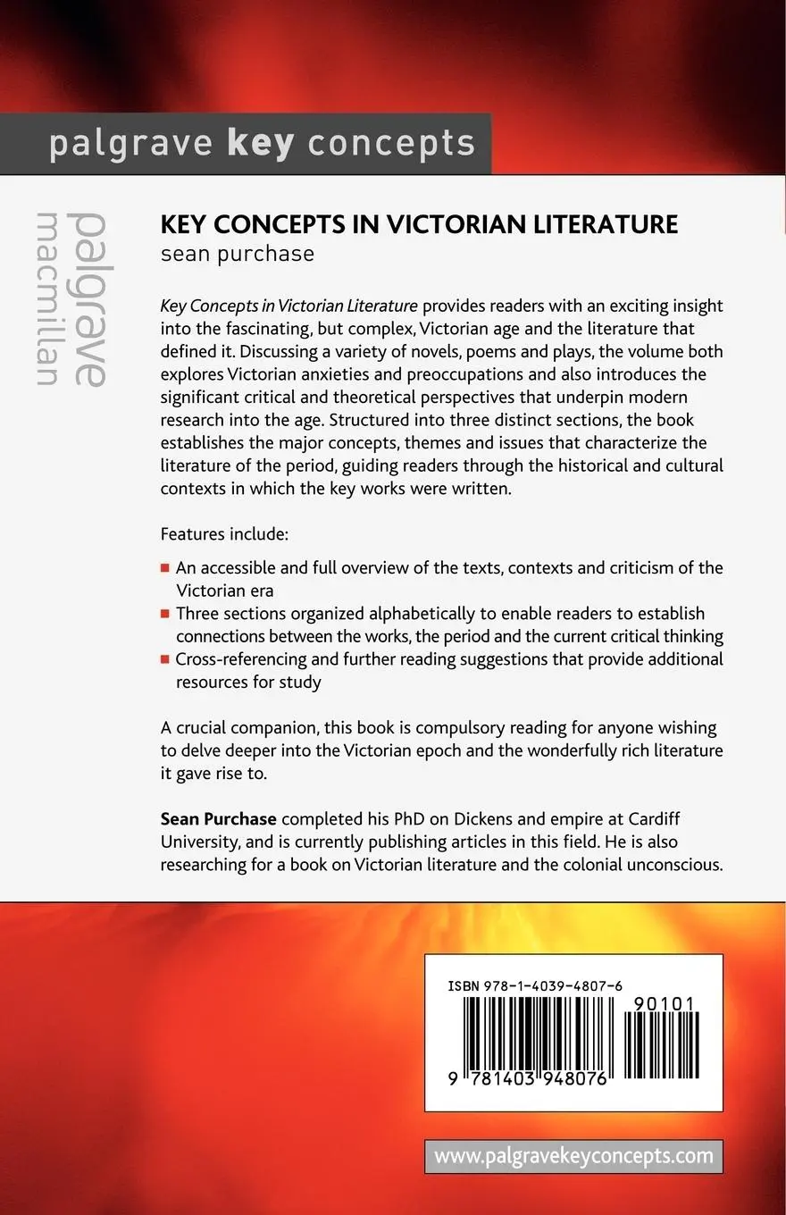 Rückseite: 9781403948076 | Key Concepts in Victorian Literature | Sean Purchase | Taschenbuch