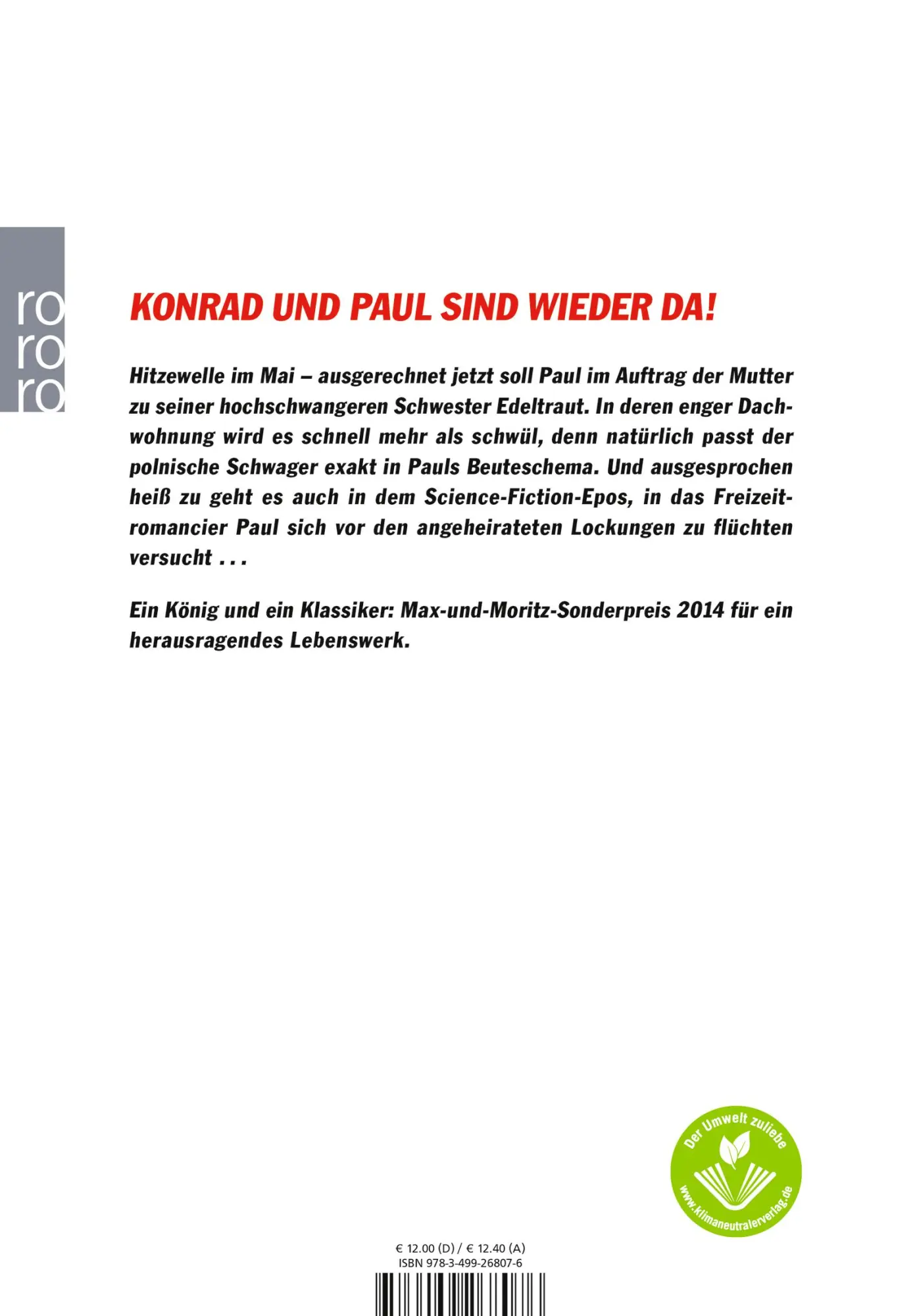 Rückseite: 9783499268076 | Konrad &amp; Paul | Raumstation Sehnsucht | Ralf König | Taschenbuch