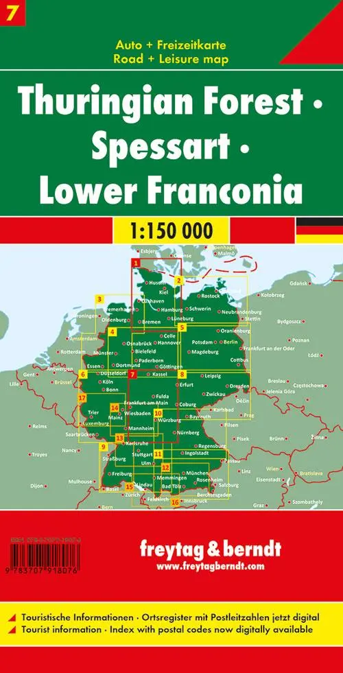 Rückseite: 9783707918076 | Thüringer Wald - Spessart - Unterfranken, Autokarte 1:150.000, Blatt 7