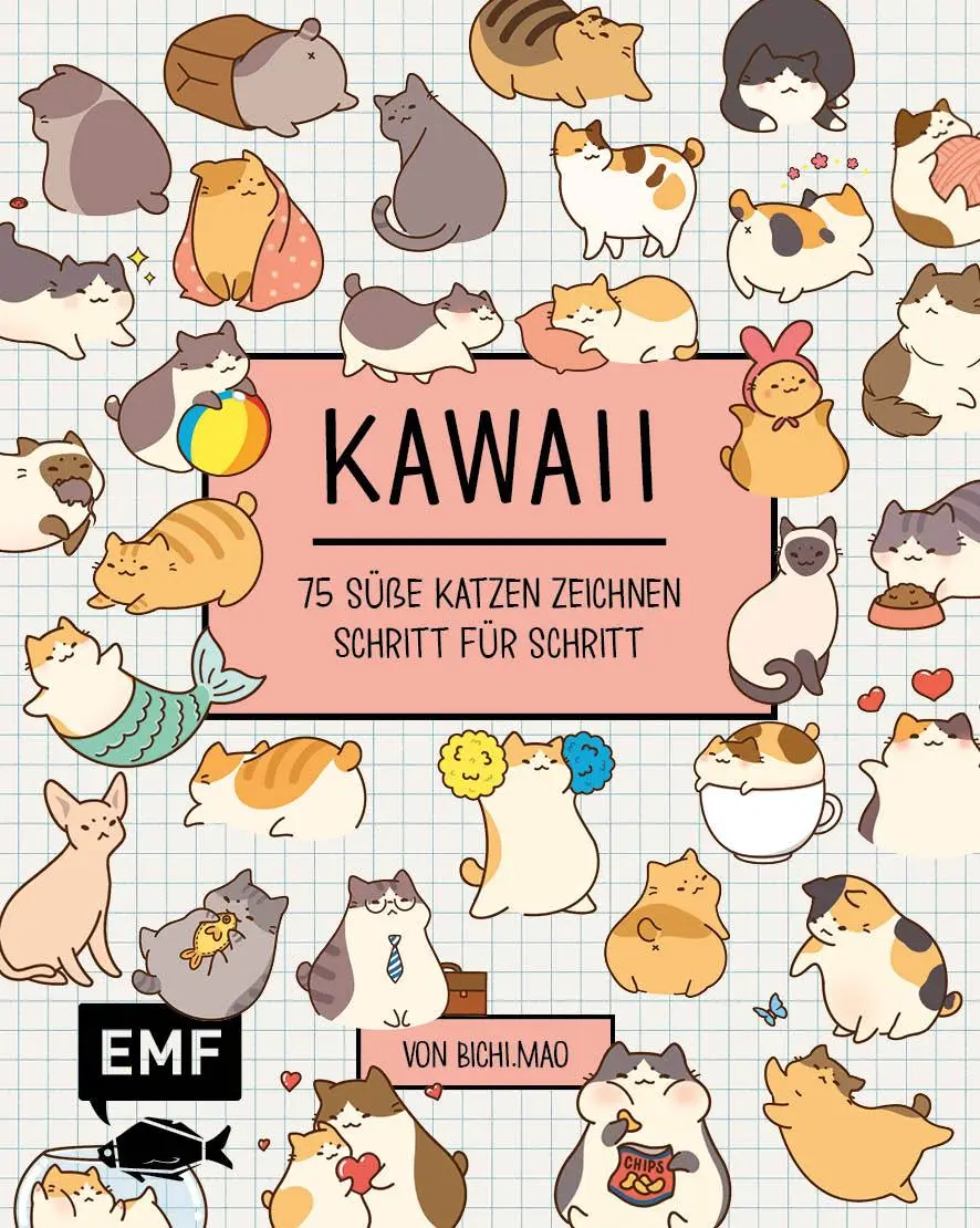 Cover: 9783745918076 | Kawaii: 75 süße Katzen zeichnen - Mit Schritt-Anleitungen | Olive Yong