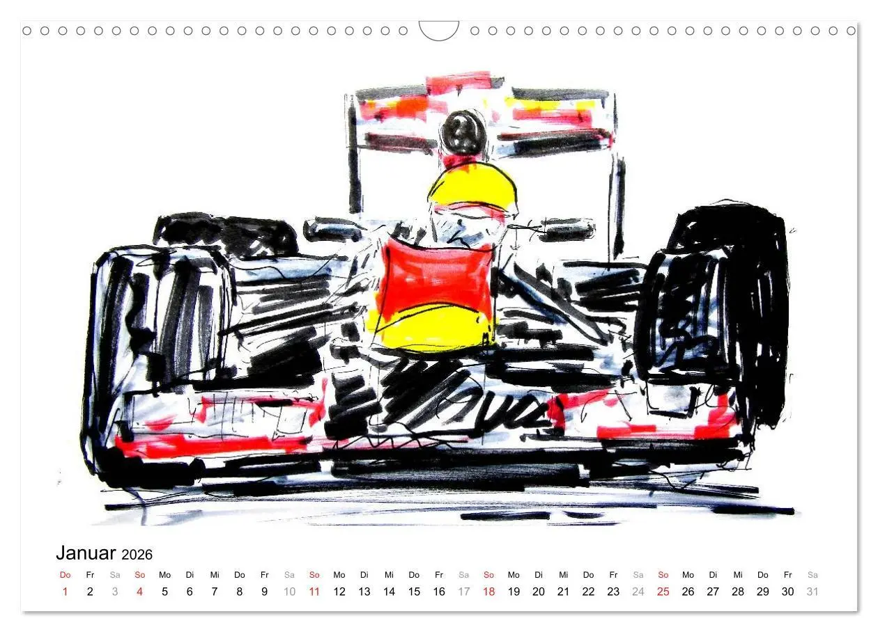 Bild: 9783516218176 | Illustrationen Formel 1 Rennwagen (Wandkalender 2026 DIN A3 quer),...