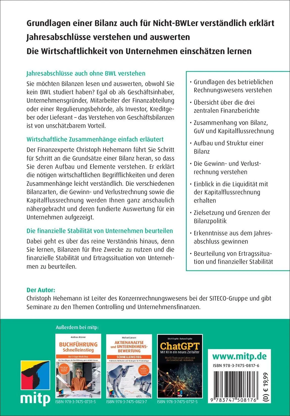 Rückseite: 9783747508176 | Bilanzen verstehen und auswerten - Schnelleinstieg | Hehemann | Buch
