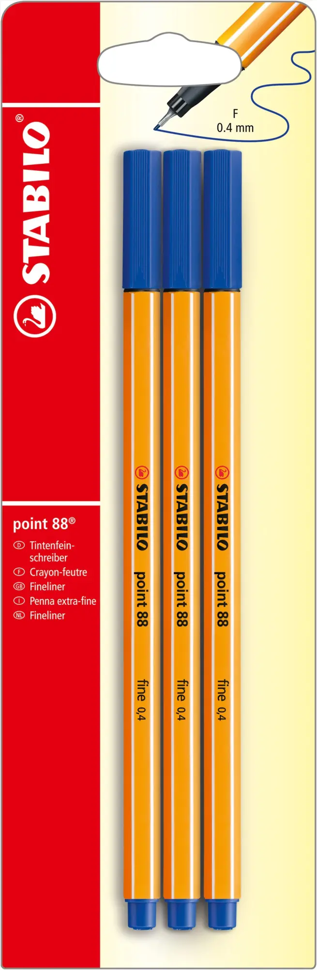 Cover: 4006381148276 | STABILO Fineliner point 88 blau 3er Set | STABILO Point 88 3er | 2024