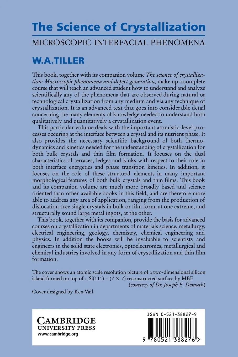 Rückseite: 9780521388276 | The Science of Crystallization | Microscopic Interfacial Phenomena