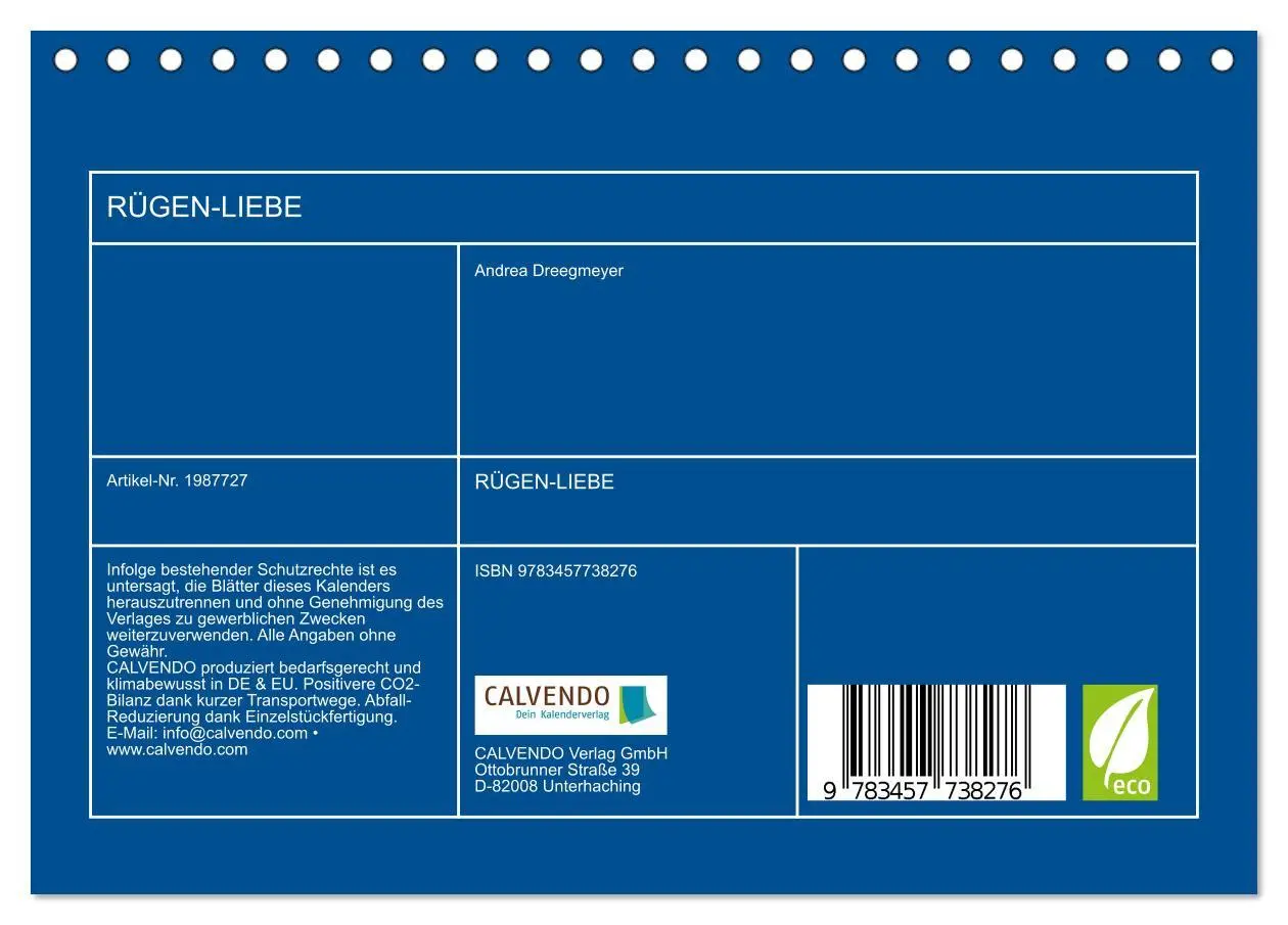Bild: 9783457738276 | RÜGEN-LIEBE (Tischkalender 2026 DIN A5 quer), CALVENDO Monatskalender