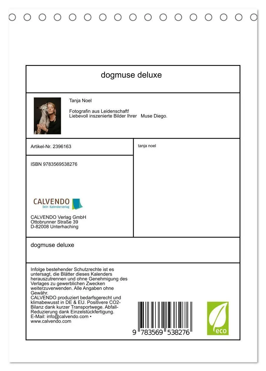 Bild: 9783569538276 | dogmuse deluxe (Tischkalender 2027 DIN A5 hoch), CALVENDO...