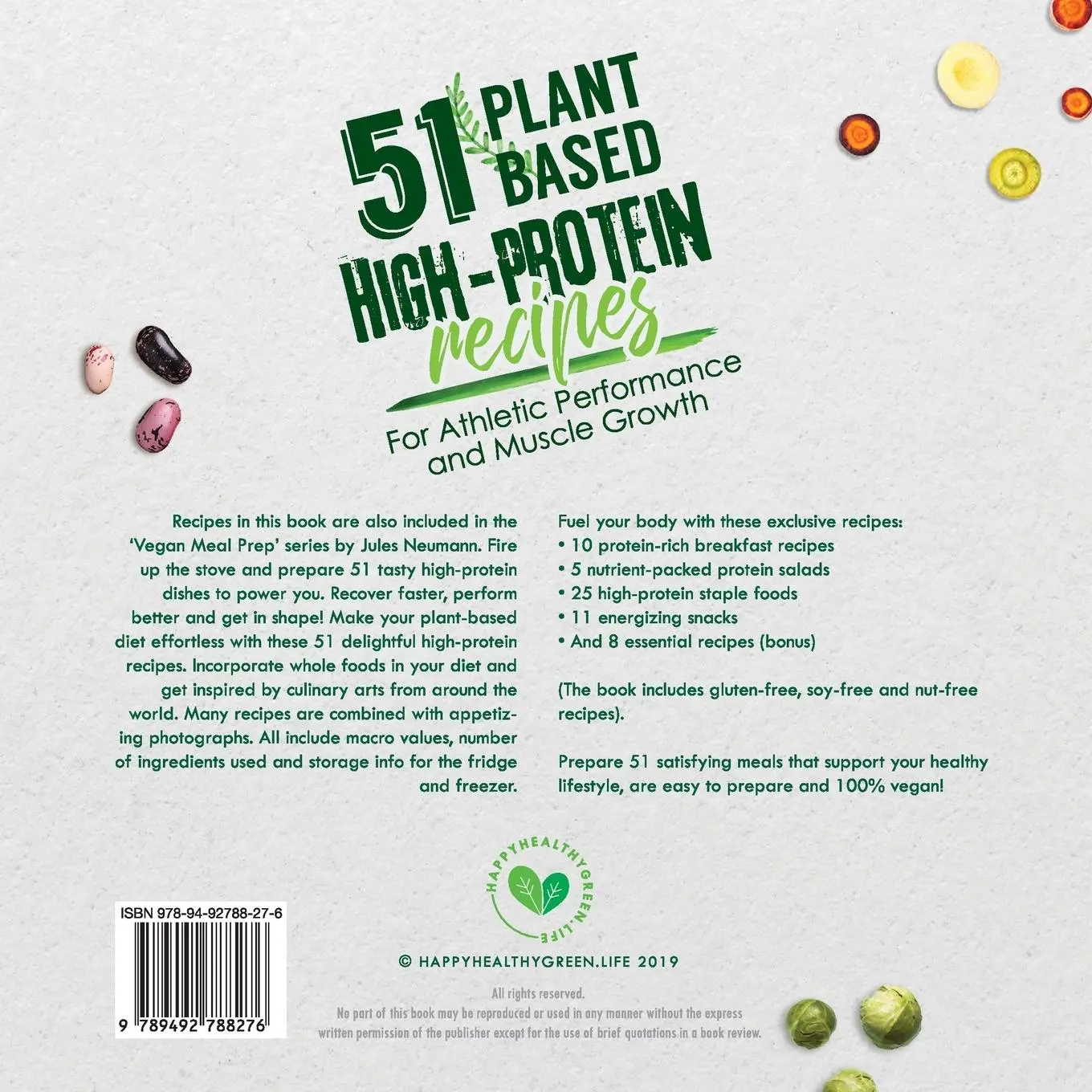 Rückseite: 9789492788276 | 51 Plant-Based High-Protein Recipes | Jules Neumann | Taschenbuch
