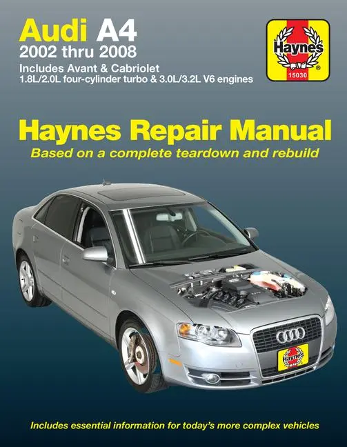 Cover: 9781563928376 | Audi A4 Sedan, Avant, &amp; Cabriolet (2002-2008) Haynes Repair Manual...