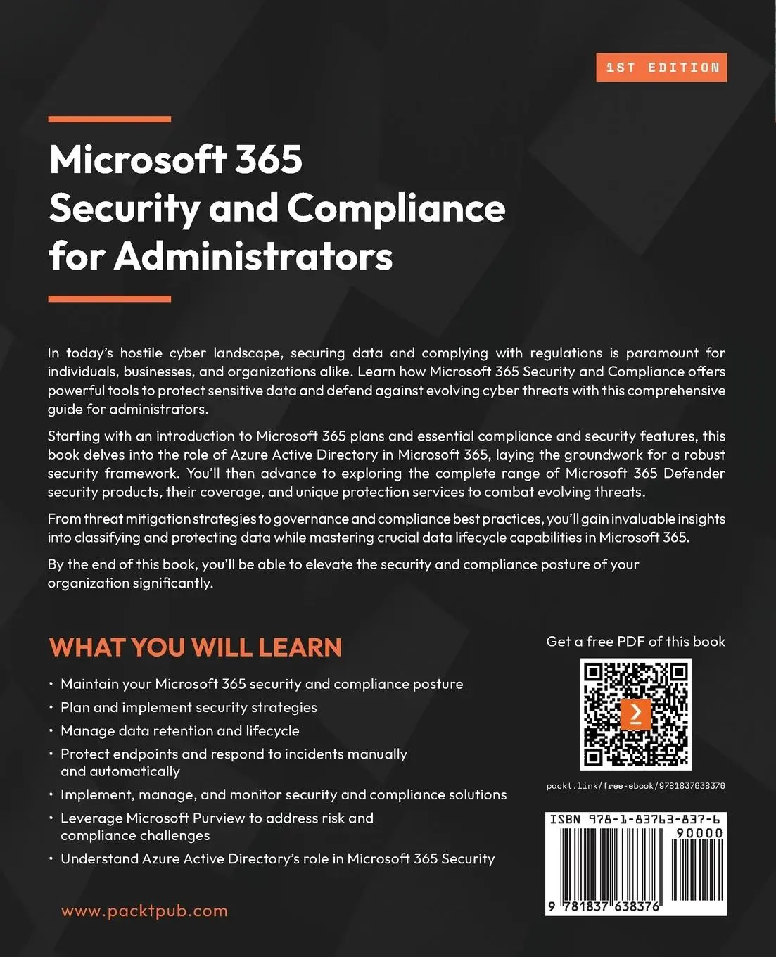 Rückseite: 9781837638376 | Microsoft 365 Security and Compliance for Administrators | Taschenbuch