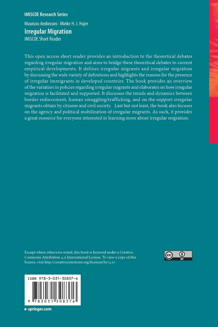 Rückseite: 9783031308376 | Irregular Migration | IMISCOE Short Reader | Ambrosini (u. a.) | Buch