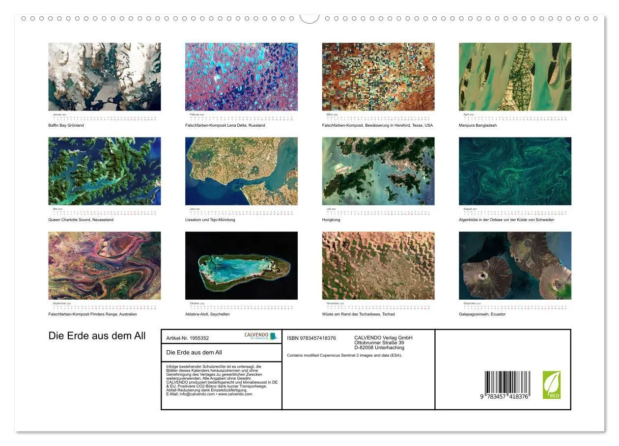 Bild: 9783457418376 | Die Erde aus dem All (hochwertiger Premium Wandkalender 2026 DIN A2...