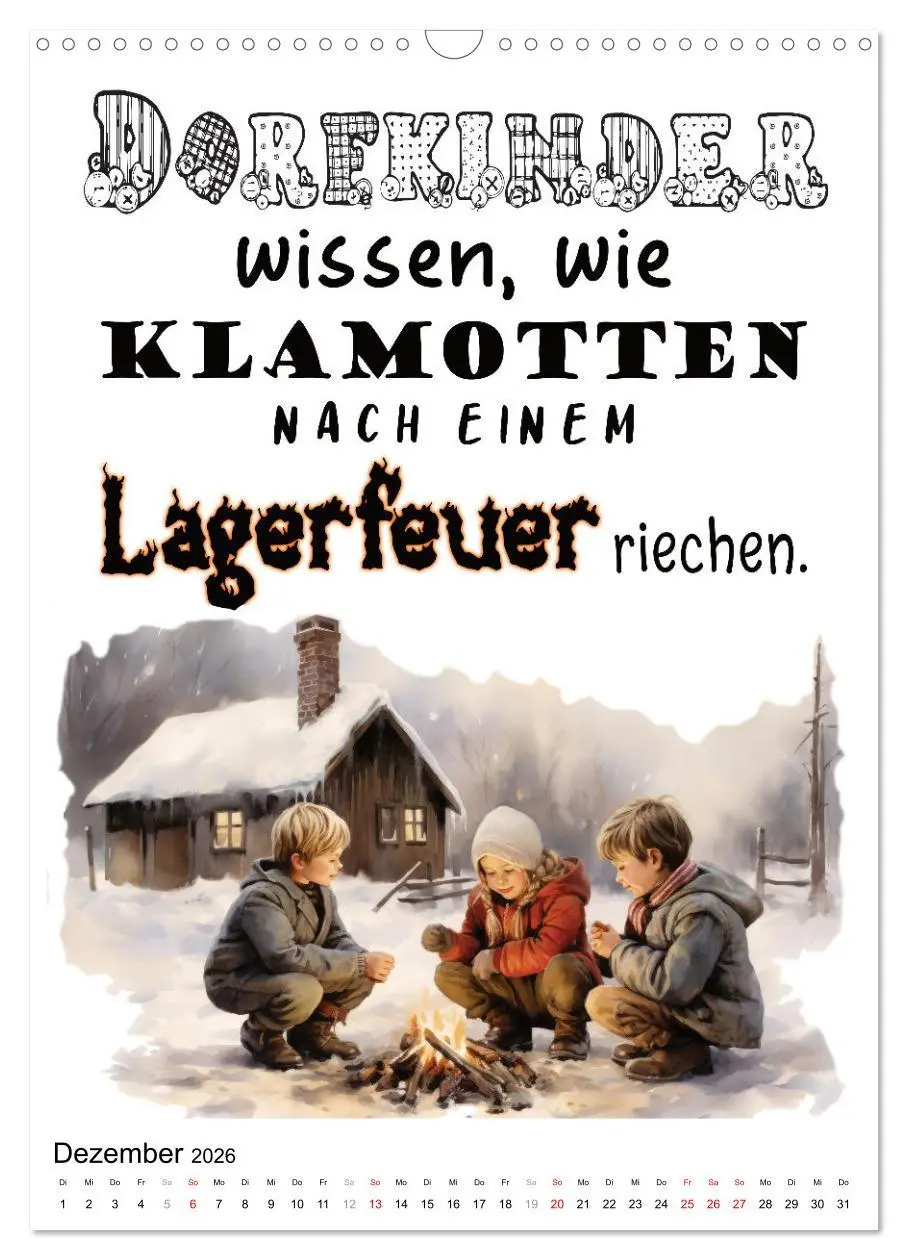 Bild: 9783516298376 | Dorfkinder und stolz darauf (Wandkalender 2026 DIN A3 hoch),...