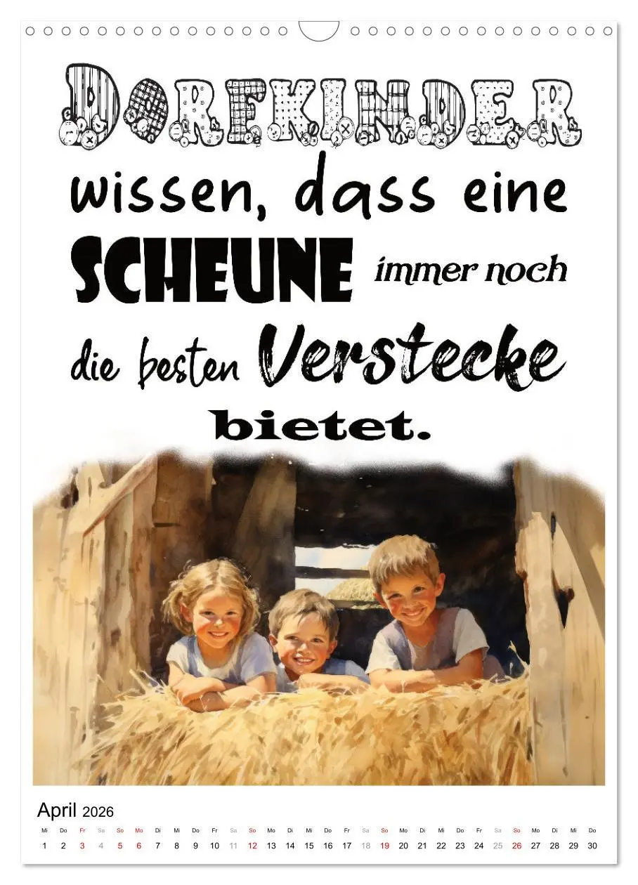 Bild: 9783516298376 | Dorfkinder und stolz darauf (Wandkalender 2026 DIN A3 hoch),...
