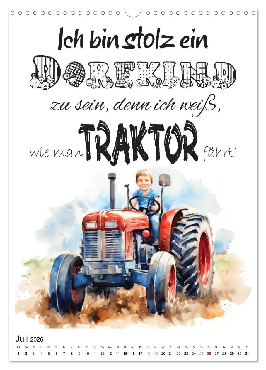 Bild: 9783516298376 | Dorfkinder und stolz darauf (Wandkalender 2026 DIN A3 hoch),...