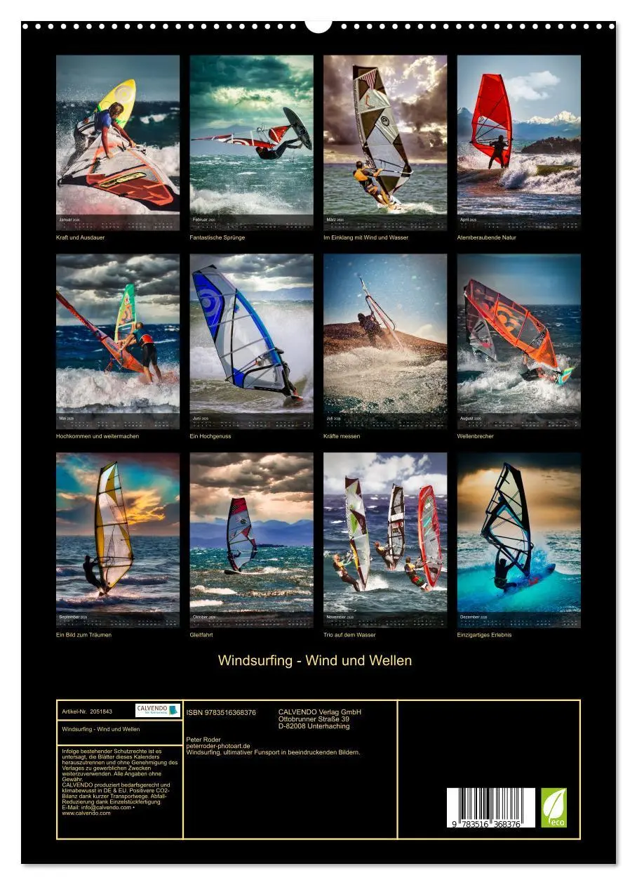 Bild: 9783516368376 | Windsurfing - Wind und Wellen (hochwertiger Premium Wandkalender...