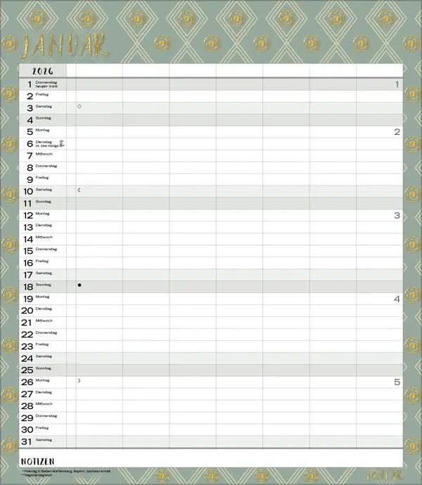 Bild: 9783731888376 | Multiplaner - Time for glamour 2026 | Verlag Korsch | Kalender | 14 S.