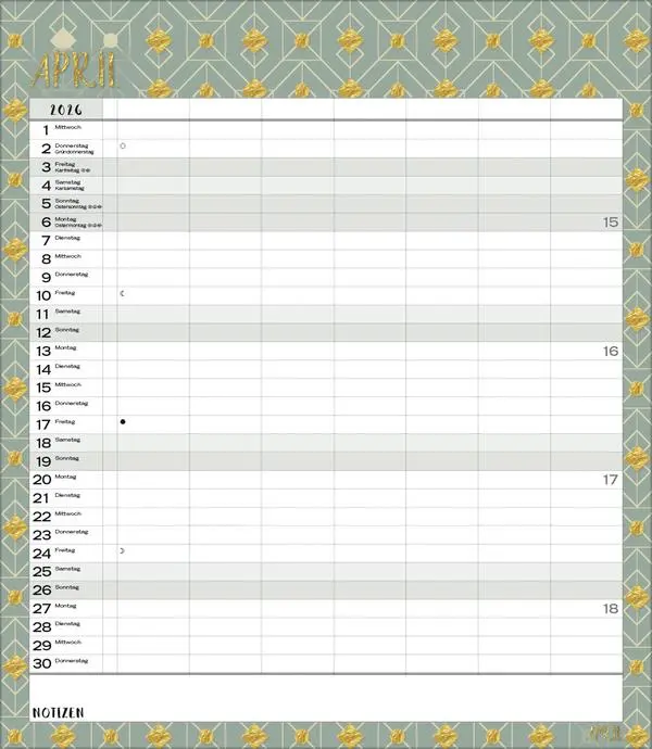Bild: 9783731888376 | Multiplaner - Time for glamour 2026 | Verlag Korsch | Kalender | 14 S.