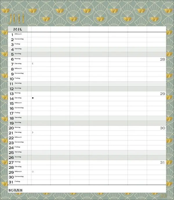 Bild: 9783731888376 | Multiplaner - Time for glamour 2026 | Verlag Korsch | Kalender | 14 S.