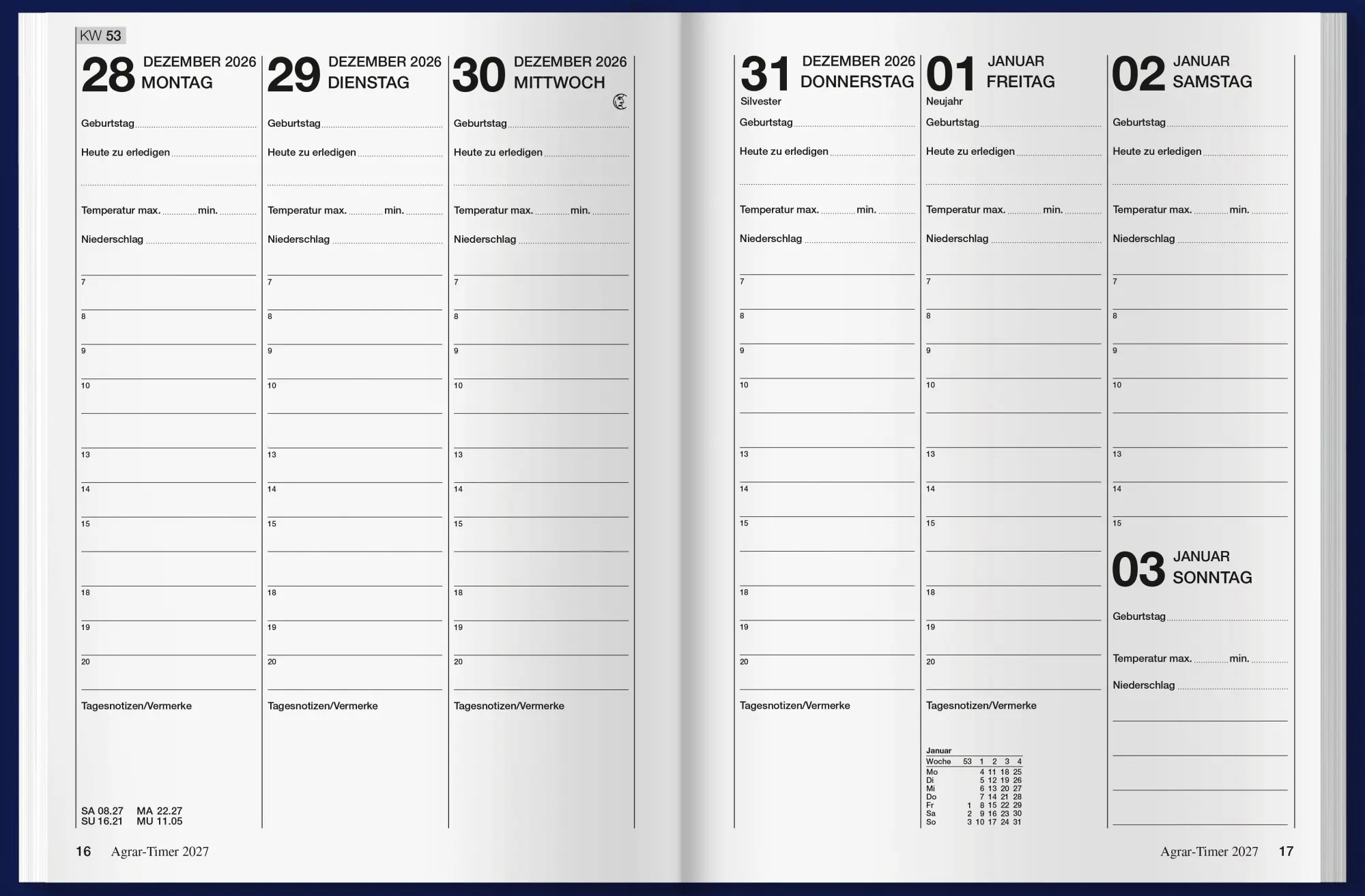 Bild: 9783784358376 | Agrar-Timer 2027 | Josef Bunge (u. a.) | Kalender | 232 S. | Deutsch