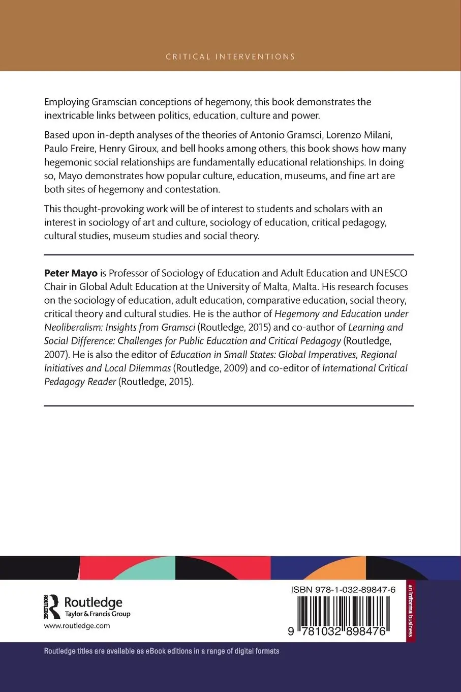 Rückseite: 9781032898476 | Culture, Power and Education | Peter Mayo | Taschenbuch | Englisch