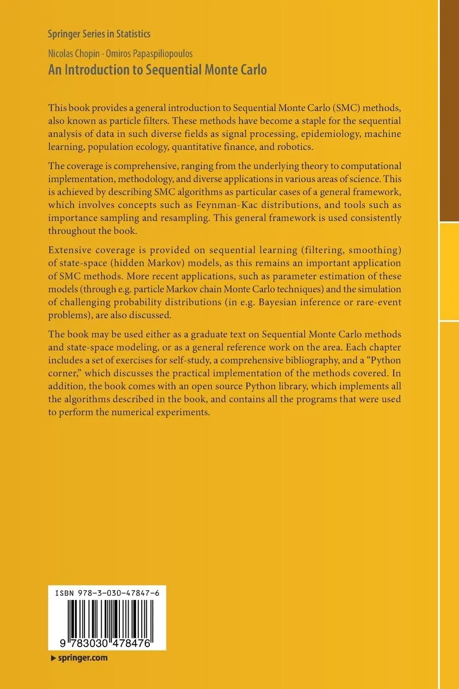 Rückseite: 9783030478476 | An Introduction to Sequential Monte Carlo | Papaspiliopoulos (u. a.)