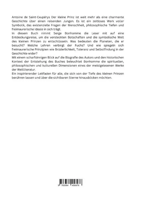 Rückseite: 9783384458476 | Die Botschaft des kleinen Prinzen | Serge Bonhomme | Buch | 236 S.