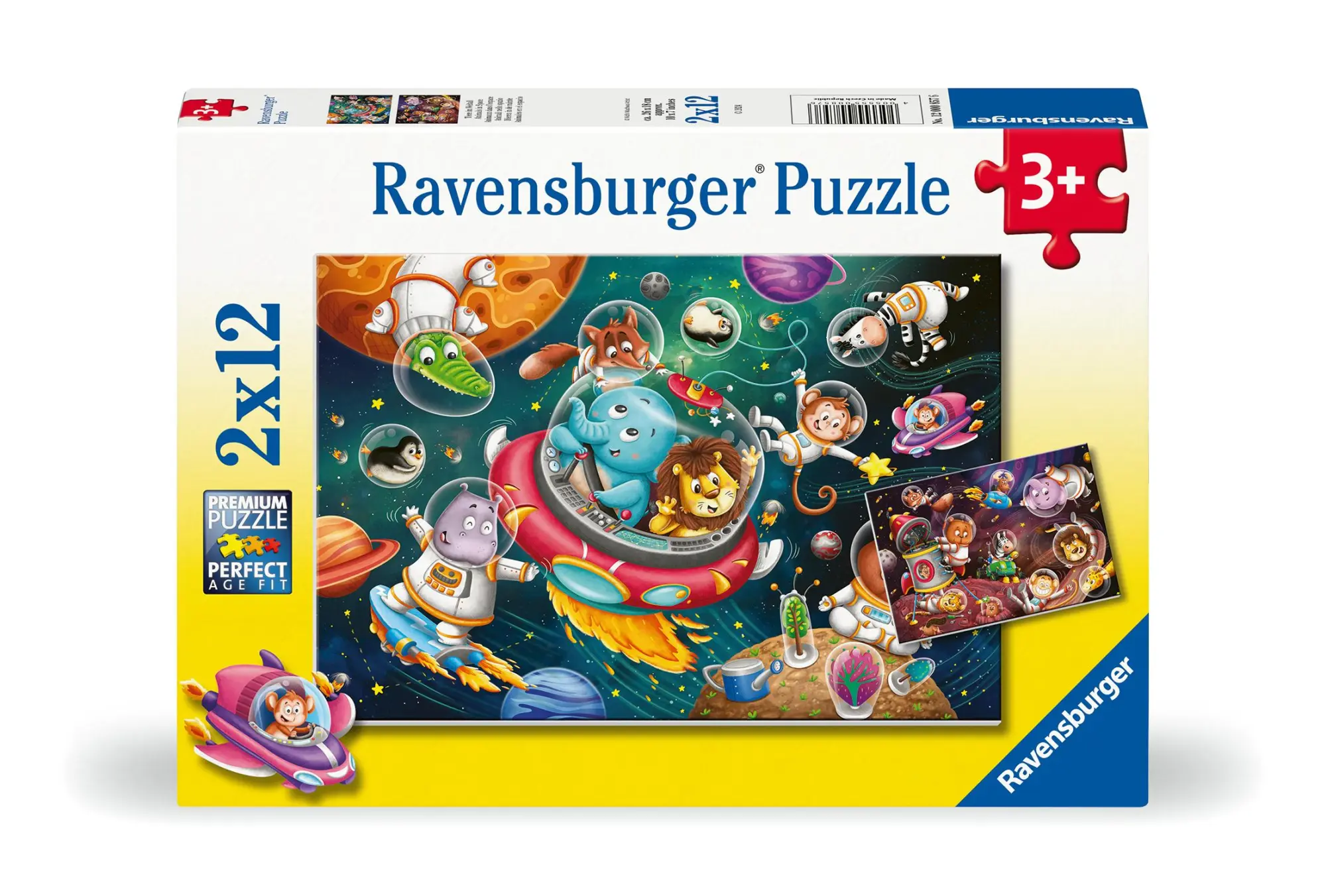 Cover: 4005555008576 | Kinderpuzzle 2x12 Teile - Tiere im Weltall | Spiel | 12000857 | 2024