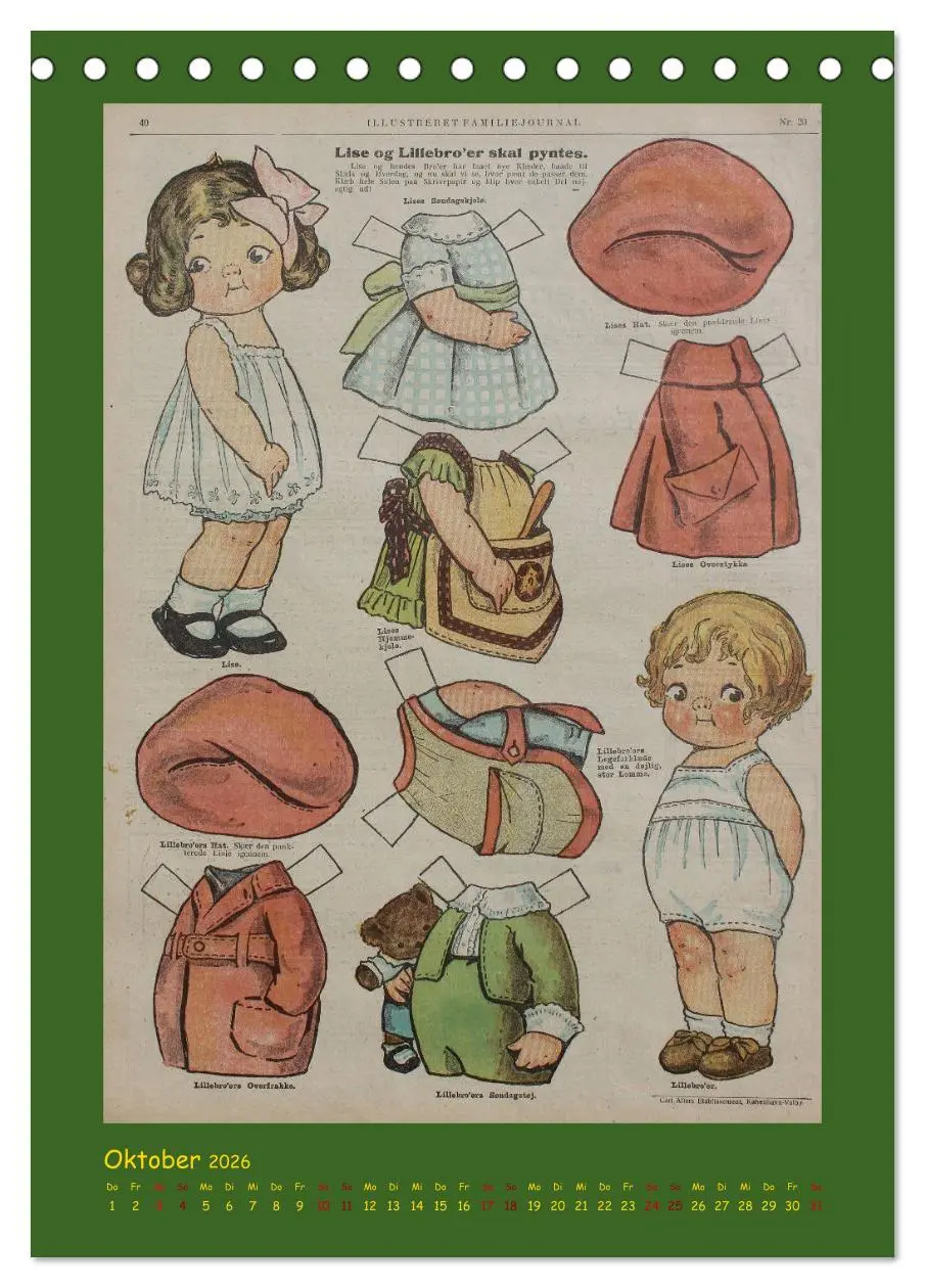 Bild: 9783516408676 | Dukke Lise Kalender - Anziehpuppen aus Papier (Tischkalender 2026...