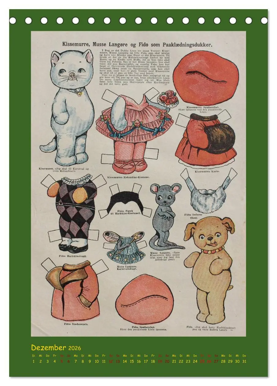 Bild: 9783516408676 | Dukke Lise Kalender - Anziehpuppen aus Papier (Tischkalender 2026...