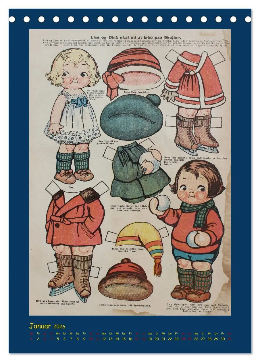 Bild: 9783516408676 | Dukke Lise Kalender - Anziehpuppen aus Papier (Tischkalender 2026...