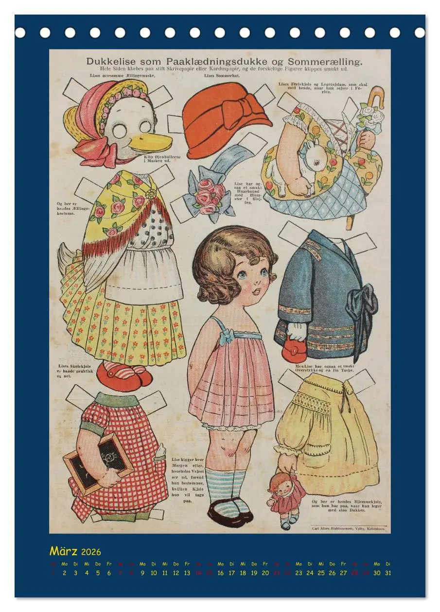 Bild: 9783516408676 | Dukke Lise Kalender - Anziehpuppen aus Papier (Tischkalender 2026...