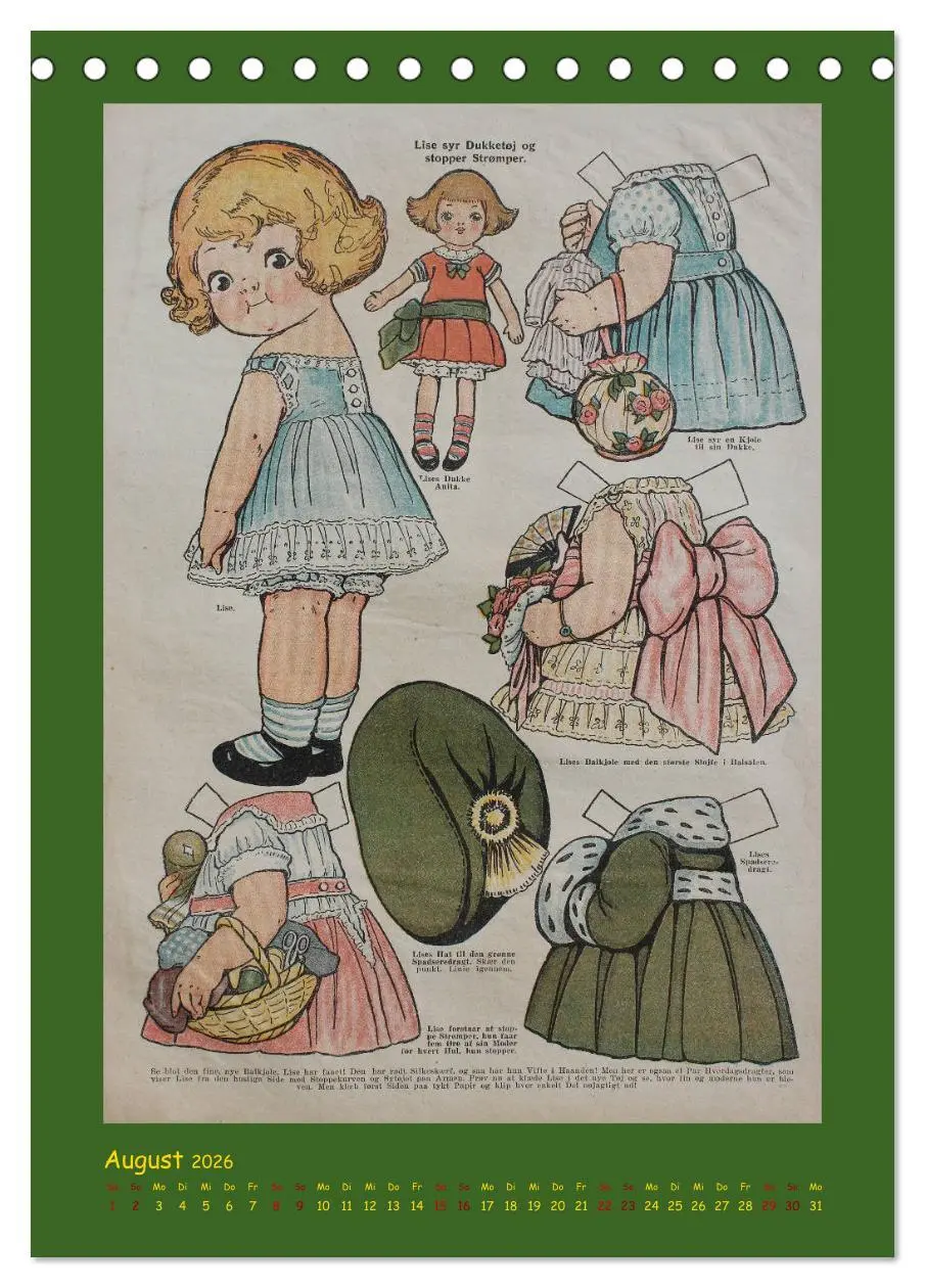 Bild: 9783516408676 | Dukke Lise Kalender - Anziehpuppen aus Papier (Tischkalender 2026...