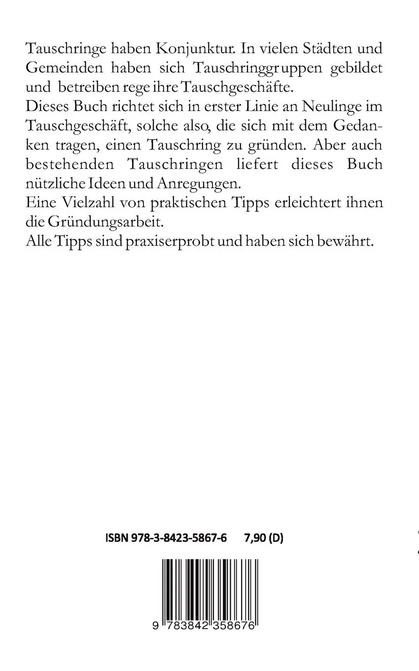 Rückseite: 9783842358676 | Tauschringe | gründen und gestalten | Bernd Wulf | Taschenbuch | 84 S.
