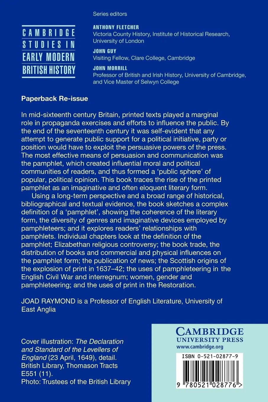 Rückseite: 9780521028776 | Pamphlets and Pamphleteering in Early Modern Britain | Raymond (u. a.)