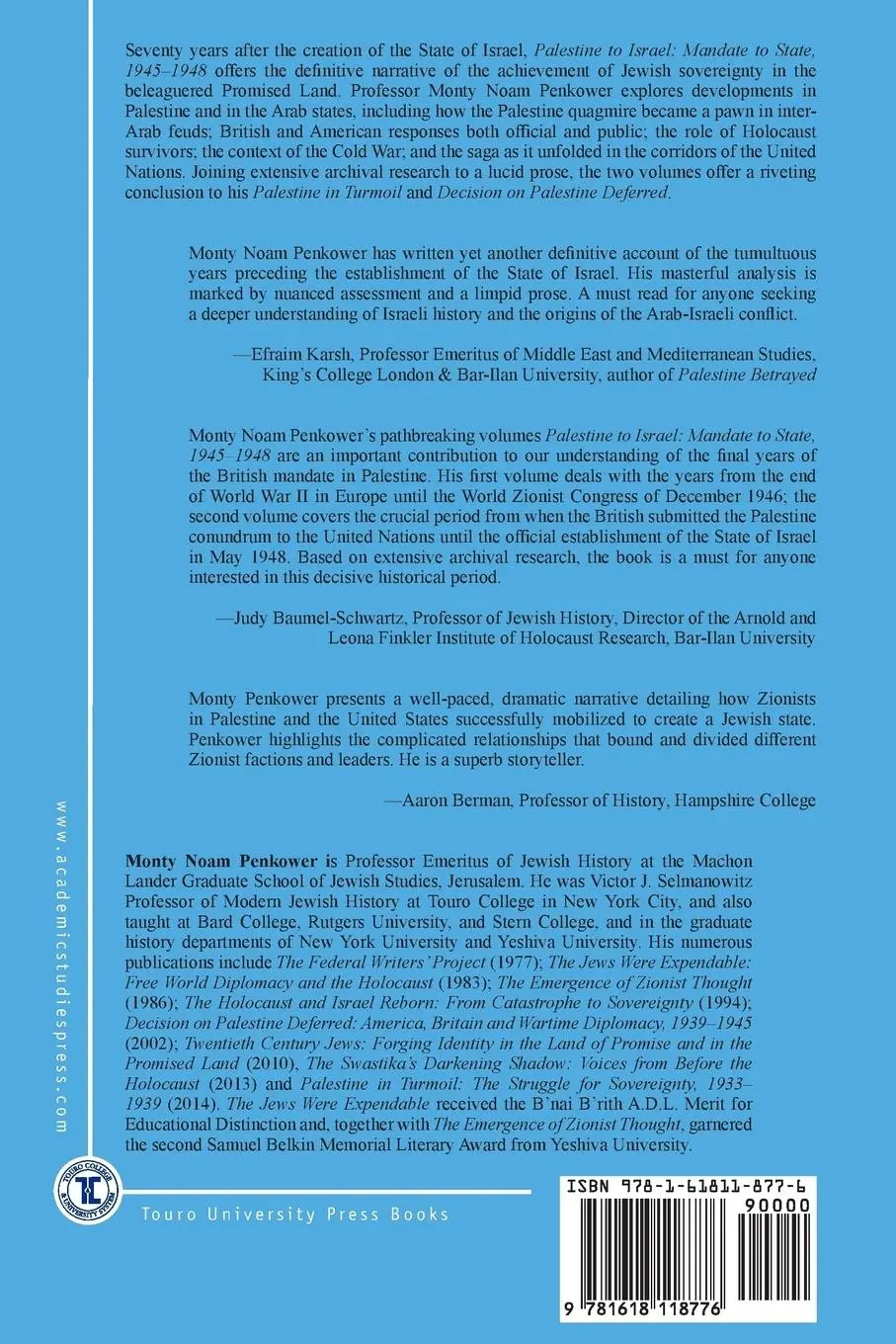 Rückseite: 9781618118776 | Palestine to Israel | Monty Noam Penkower | Taschenbuch | Englisch