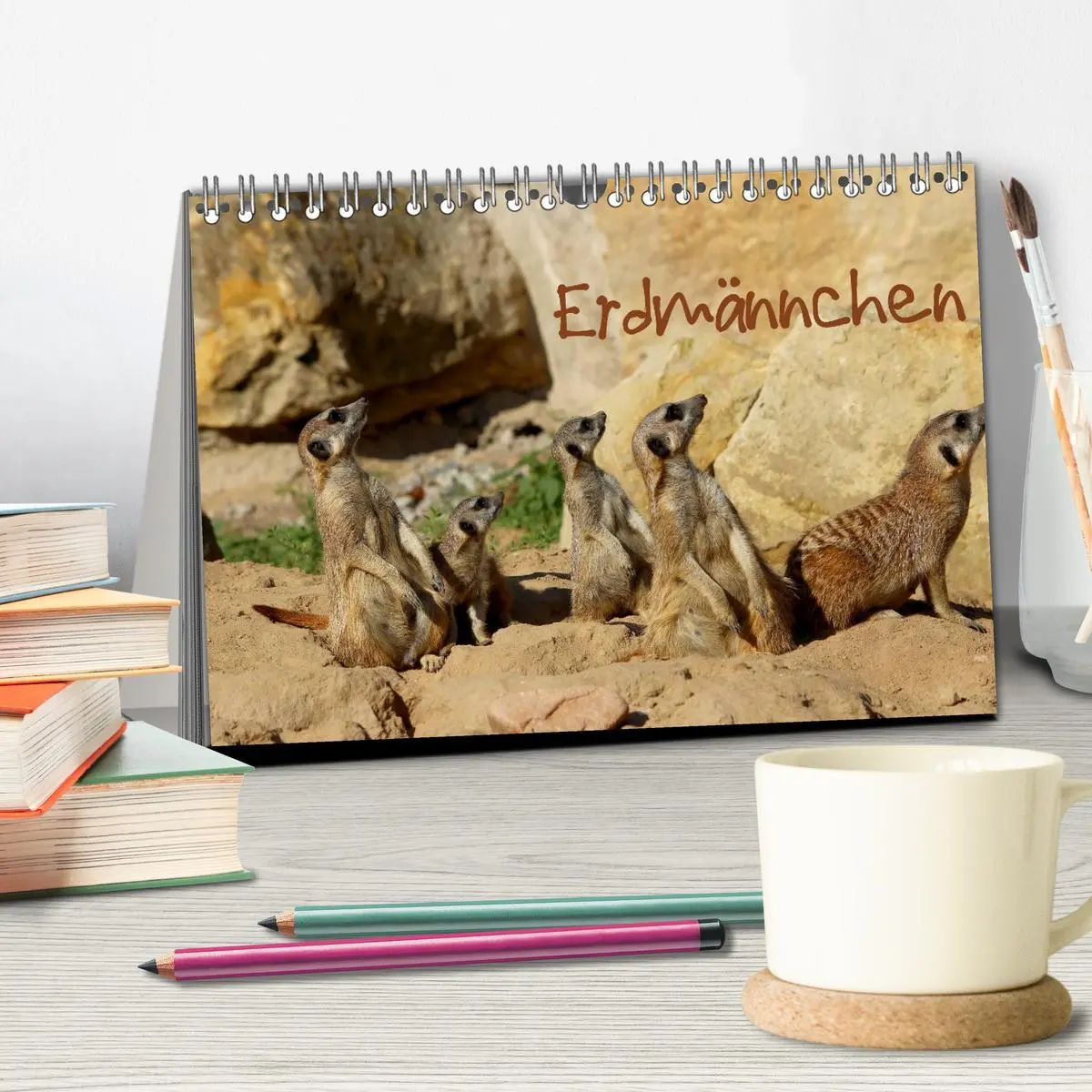 Bild: 9783516188776 | Erdmännchen (Tischkalender 2026 DIN A5 quer), CALVENDO Monatskalender