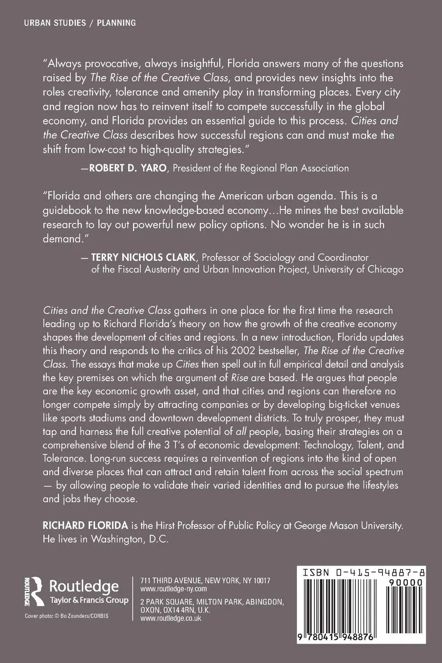 Rückseite: 9780415948876 | Cities and the Creative Class | Richard Florida | Taschenbuch | 2004