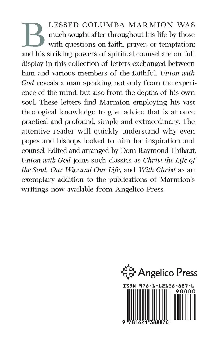 Rückseite: 9781621388876 | Union With God | According to the Letters of Direction of Dom Marmion